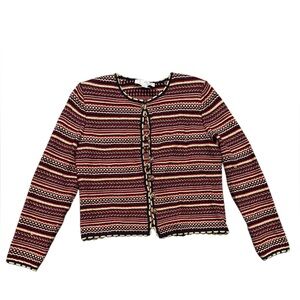 St. John Collection Multicolor Striped Cardigan